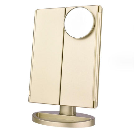 24 LED Magnifying Lighted Cosmetic Makeup Mirror Tabletop Tri-Fold Touch Screen Mirror Touch Screen