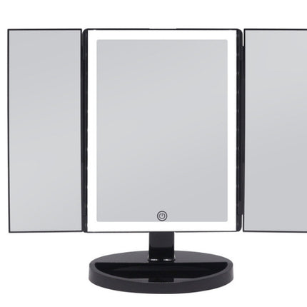 24 LED Magnifying Lighted Cosmetic Makeup Mirror Tabletop Tri-Fold Touch Screen Mirror Touch Screen